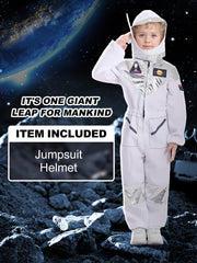 Boys Girls Space Astronaut Jumpsuit & Helmet Set Suitable for Halloween, Carnival, Space-Themed Parties
