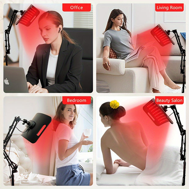 Red Light Therapy Device For Face And Body, Infrared Light Therapy Lamps With Adjustable Stand 660nm Red Light & 850nm Near Infrared Light Therapy Lamp Panel For Body At Home With Timer