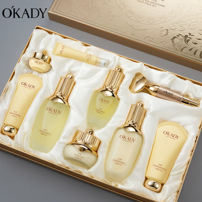OKADY Ginseng Skincare Set | Make Skin Younger-looking Alcohol-Free Hypoallergenic Cleansing, Purifying Skin Quick Absorption Facial (Ginseng - 9pcs Set)A Gift For A Lady. Thanksgiving Gift Send Mom, Send Girlfriend