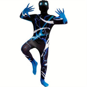 SYNCFUN Boys Scary Halloween Costume For Kids, Slenderman Skin Bodysuit, Skinsuit Boys Girls