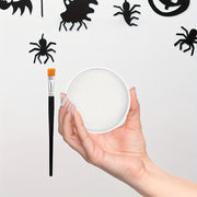 White Water-Soluble Face & Body Paint with Brushes - Halloween Skeleton, Zombie, Vampire & Skull Designs for Christmas, Mardi Gras & Cosplay Parties - Easy Application Paste For