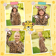 GINMIC Cat Costume For Girls, Leopard Costume, Onesie Brown Leopard Costume For Kids, Halloween Costumes Halloween Christmas Gift