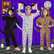 GINMIC Cat Costume For Girls, Leopard Costume, Onesie Brown Leopard Costume For Kids, Halloween Costumes Halloween Christmas Gift