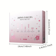 The new Sakura five-piece gift box, moisturizing + moisturizing + essence cream Light Beige care set, a set of multi-purpose, exquisite and beautiful Light Beige care gift box, a good choice for gifts