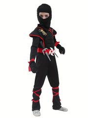 Carnival Boys Kids Ninja Costume Cosplay Assassin Samurai Warrior Muscle Jumpsuit Children Halloween Fancy Dress Up