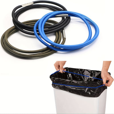 Hongmed Durable Rubber Bands - 1pc/3pcs Trash Can Bands, Fits 13-30 Gallon, Black, Blue, Grey - Strong Elasticity, Homewares Litter Box Bands for Home Office School Indoor and Outdoor