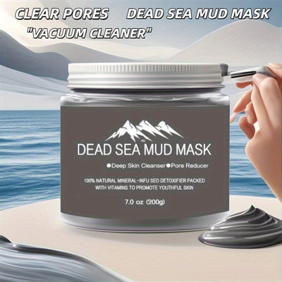 7 Ounces of Dead Sea Mud Mask, Mineral Infusion for Facial Care, Deeply Cleanses And Minimizes Pores, Suitable for All Skin Types, a Perfect Spa Day Gift for Both Women And Men, Rejuvenates And Brightens The Complexion.