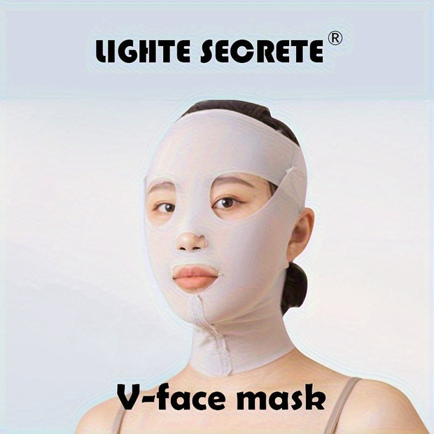 [Unisex Cooling V-Face Mask] LIGHTE SECRETE V-Face Mask, Breathable Mesh Fabric, Cooling Effect, Unisex, Facial Lifting, Wrinkle Reduction, No Alcohol, Facial Training Band, Gray/ White, Premium Aesthetic