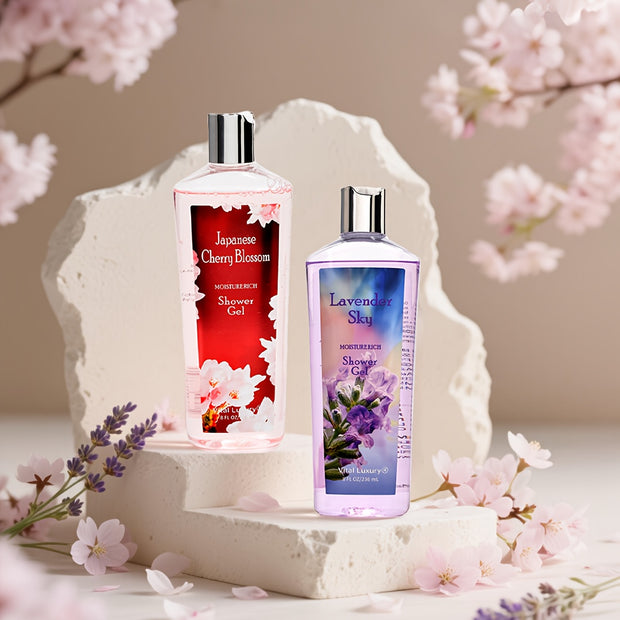 Body Wash For Men & Women, Long-lasting Fragrance, Deep Cleaning, Make The Light Beige Smoother, The Fragrance Of Cherry Blossoms And Lavender
