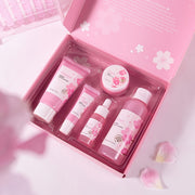Skin Care Set, Cherry Blossom Skin Care Sets & Kits, Skin Care For Teenage Girls Gift Set With Cleanser, Toner, Serum, Eye Cream, Facial Cream, Facial Skin Care Sets & Kits For Teenage Girls Women