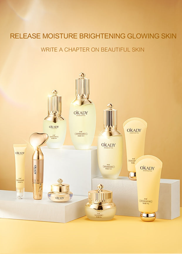 OKADY Ginseng Skincare Set | Make Skin Younger-looking Alcohol-Free Hypoallergenic Cleansing, Purifying Skin Quick Absorption Facial (Ginseng - 9pcs Set)A Gift For A Lady. Thanksgiving Gift Send Mom, Send Girlfriend
