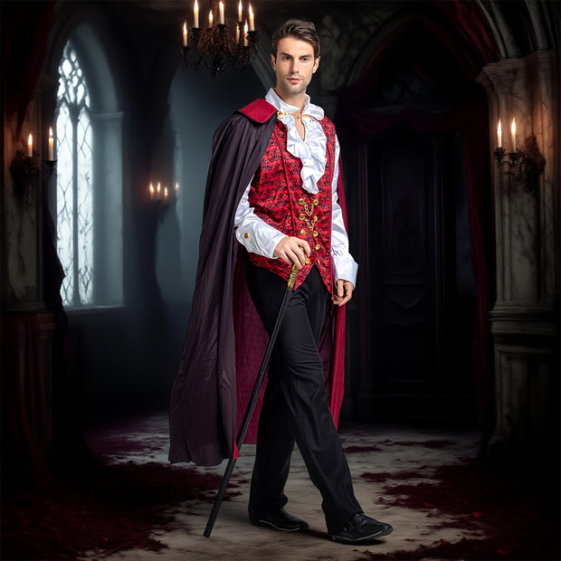 SYNCFUN Vampire Costume, Vampire Costume Men with Vampire Cape for Deluxe Halloween Costume