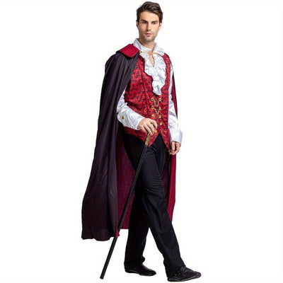 SYNCFUN Vampire Costume, Vampire Costume Men with Vampire Cape for Deluxe Halloween Costume