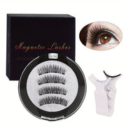 Reusable Magnetic Eyelash Kit - Glue-Free False Lashes with Applicator, Alcohol-Free Material, Professional Eye Makeup
