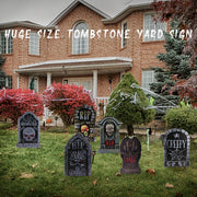 2D Flat Halloween Garden Decoration, Tombstone Shape RIP Scary Skull Pattern Demon Vampire, Halloween Party Decoration, Create Scary Atmosphere Decoration - Apply Halloween Day Courtyard Path Decoration, 2D Flat