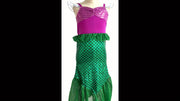 Mermaid Princess Dress with Fish Scale Print, Featuring Flutter Sleeves And a Strap Design, Perfect for Princess Parties And As a Gift for Festivals.