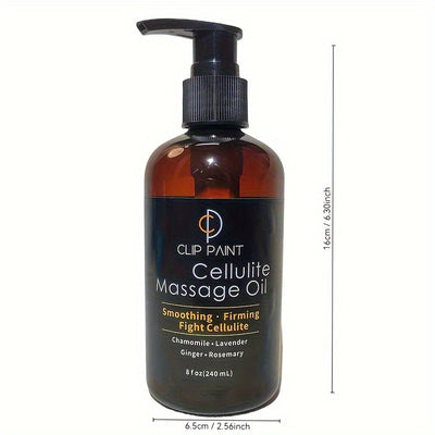 8fl.oz CLIP PAINT Firming Massage Oil with Lavender, Chamomile, Ginger & Rosemary Essential Oils - Body Sculpting, Post-Workout, Spa & Bath Relax - Ethically Made, Formaldehyde-Free Moisturizer for All Light Beige Types Inclu