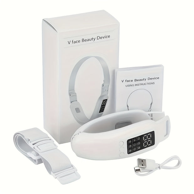 1pc Smart Face Lifting Device with Double Chin Reducer, USB Rechargeable Facial Contouring Machine, Ergonomic Design, Perfect Gift for Her