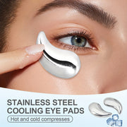 1 Pair Stainless Steel Eye Massagers - Reusable Multi-Purpose Hot & Cold Compress Relax, Portable Gua Sha Facial Massage Tools for Home, Travel, Beauty Shops - No Battery Needed, Holiday & Mother’s Day Gifts