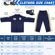 Police Officer Costume For Kids - Police Uniform For Kids, Kids Halloween Costumes For Boys Girls, Toddler Dress Up, Cop Costume Role Play Kit For Halloween Career Day