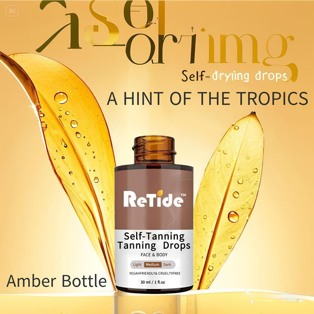 Self Tanning Drops- Medium Face Tanning Drops To Add To Lotion, Moisturizing Bronzing Tanner For Face& Body, Toxin Free Tanner For Fake 30ml/1fl.oz