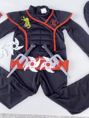 Carnival Boys Kids Ninja Costume Cosplay Assassin Samurai Warrior Muscle Jumpsuit Children Halloween Fancy Dress Up