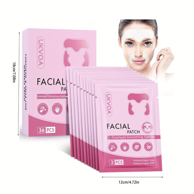 Forehead Wrinkle Patch And Smile Line Patch, Containing Hyaluronic Acid, Aloe Vera, Collagen, And Vitamin E for Overnight Facial Use, Can Enhance Women's Smile Line By 36pcs