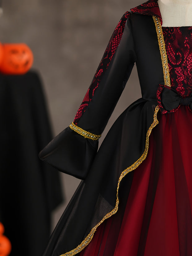 Dark and long Halloween Carnival party performance, princess dress for the Festival