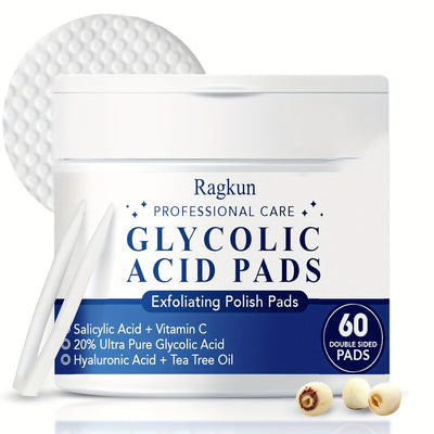 Exfoliating Pads With Salicylic Acid, Toner Pads For Face With Vitamins C, Tea Tree Oil Facial Radiance Deep Cleaning Effect, Dark Spot Removers 60 Count