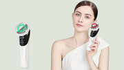 4-in-1 Facial and Neck Massager with LED Relax & Vibration - USB-Powered Light Beige Tightening, Facial Massage Device, Lithium Battery (400mAh), Cordless for Home/Travel - Ideal Gift for Wrinkle Reduction & Relaxation, Face