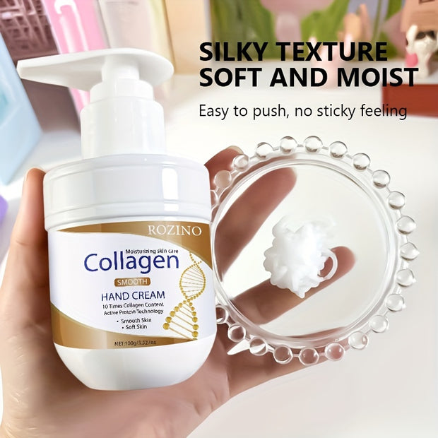 ROZINO Collagen Hand Cream, Hand Lotion, Nourishes & Protects Dry Hands, Fast-Absorbing, Non-Greasy, Leaves Skin Moisturized & Soft, Hand Cream For Women | Hand Lotion Travel Size