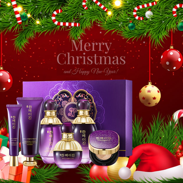6pcs Korean and American Skin Purple Ganoderma Moisturizing Beauty Set Box Hydrating, Moisturizing and Nourishing Skincare Set for Facial Care Gifts for Mothers and Girlfriends Mother's Day Gift