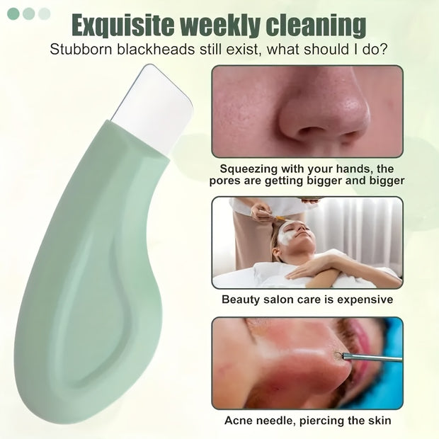 1pc Silicone Tool - Deep Cleaning Pore Cleaner, Ergonomic Handle, Mint Green Gentle Facial Razor, Suitable for All Light-skinned Men And Women, Small And Durable Material, Must-have for Skincare Enthusiasts