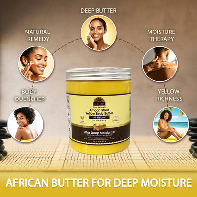 OKAY Pure Naturals African Shea Yellow Body Butter - 30 oz / 850 ml