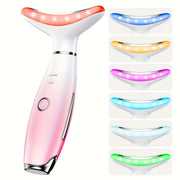 LED Face-Lifting Device, 7 Color Led Face massage Device, Lifting and Firming Facial Massage Device, 4 in 1 Face Massager, Face Neck Massager for Daily Skin Care Routine, Facial Massager Skin Care Tool
