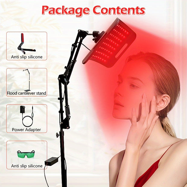 Red Light Therapy Device For Face And Body, Infrared Light Therapy Lamps With Adjustable Stand 660nm Red Light & 850nm Near Infrared Light Therapy Lamp Panel For Body At Home With Timer