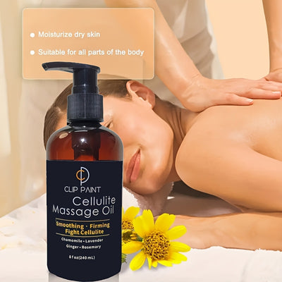 Natural Relaxation Massage Oil with 8oz Of Chamomile And Lavender, Ginger Rosemary Essential Oil for Body Shaping - Spa Quality Firming Light Beige Moisturizer, Moisturizing After Bath And Exercise, Vegan Formula