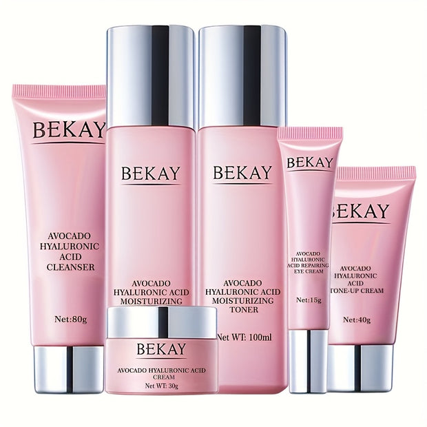 [Avocado Vitality] 6pcs Avocado Hyaluronic Acid Vitality Set | Deep Hydration, Brighten Skin, Heal Dry Skin | Exquisite Gifts to Make Skin Youthful Vitality