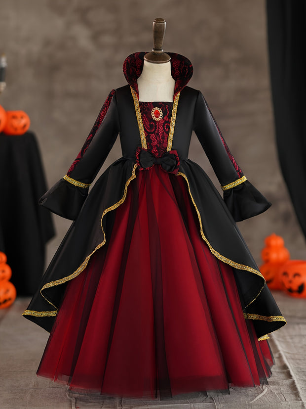 Dark and long Halloween Carnival party performance, princess dress for the Festival