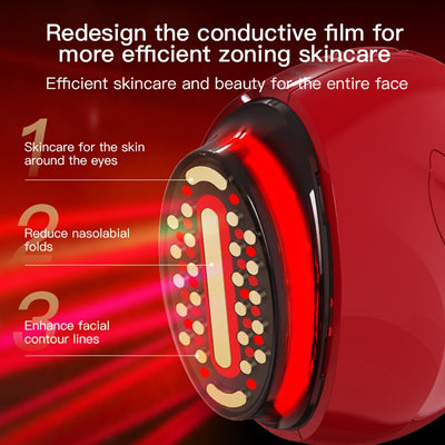 PVD Professional Facial Skincare & Beauty Device - 25-in-1 Multi-Function, 25 Conductive Sheets with Eye/Nasolabial Fold/Contour Lines Treatment, Red Light Relax, Heats Up for Efficient Skincare, USB Rechargeable Handheld Hom