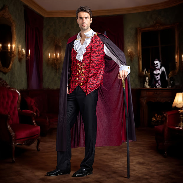 SYNCFUN Vampire Costume, Vampire Costume Men with Vampire Cape for Deluxe Halloween Costume