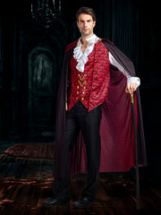 Vampire Costume, Vampire Costume Men With Vampire Cape For Deluxe Halloween Costume