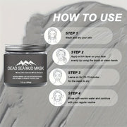 Dead Sea Mud Mousse Mask - Deep Cleansing Pore Minimizer, Oil Control & BlackheadCare, Hydrating Facial Mask For Oily Skin, Night Use Home Spa Essentials