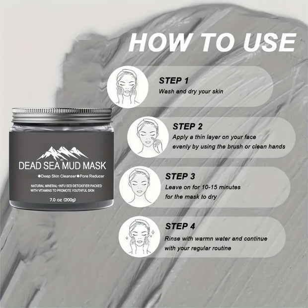 Dead Sea Mud Mousse Mask - Deep Cleansing Pore Minimizer, Oil Control & BlackheadCare, Hydrating Facial Mask For Oily Skin, Night Use Home Spa Essentials