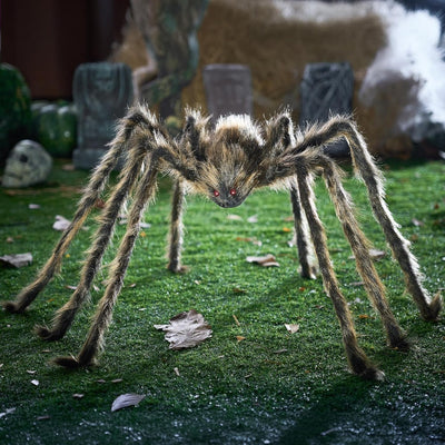 Halloween Outdoor Decorations Giant Spider, Scary Large Spider Props for Yard Lawn Halloween Outside Decor and Indoor Party Decor, Brown (Standing Height is 15 inches), Halloween Party Decorations, Halloween Decorations Indoo