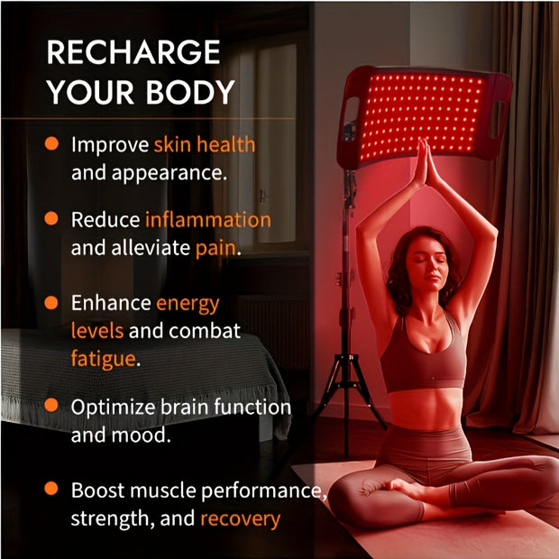 Red Light Relax for Face and Body, Red Infrared Light Relax Lamp with Stand LED 660nm Red Light-Relax& 850nm Infrared Light Device for Body prime day