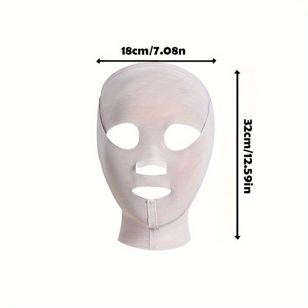[Unisex Cooling V-Face Mask] LIGHTE SECRETE V-Face Mask, Breathable Mesh Fabric, Cooling Effect, Unisex, Facial Lifting, Wrinkle Reduction, No Alcohol, Facial Training Band, Gray/ White, Premium Aesthetic