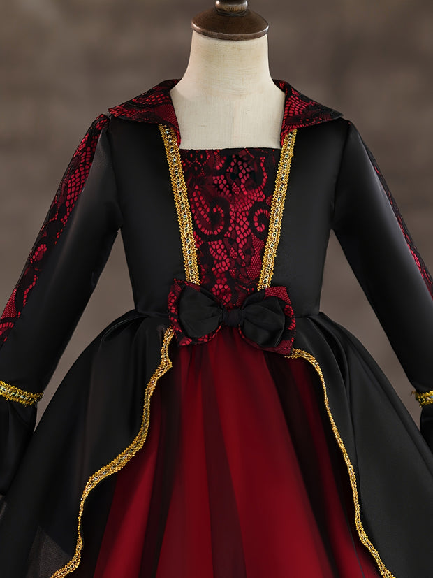 Dark and long Halloween Carnival party performance, princess dress for the Festival
