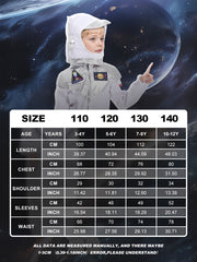 Boys Girls Space Astronaut Jumpsuit & Helmet Set Suitable for Halloween, Carnival, Space-Themed Parties