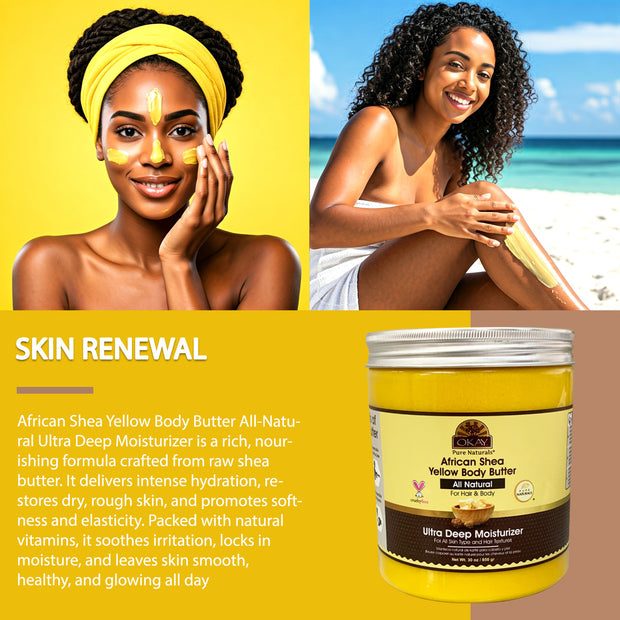 OKAY Pure Naturals African Shea Yellow Body Butter - 30 oz / 850 ml